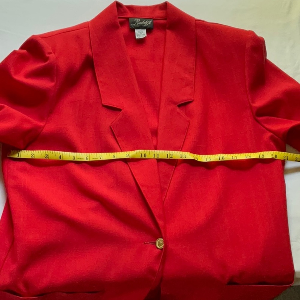 Vintage Radcliffe red lightweight blazer size 12 - Picture 4 of 10